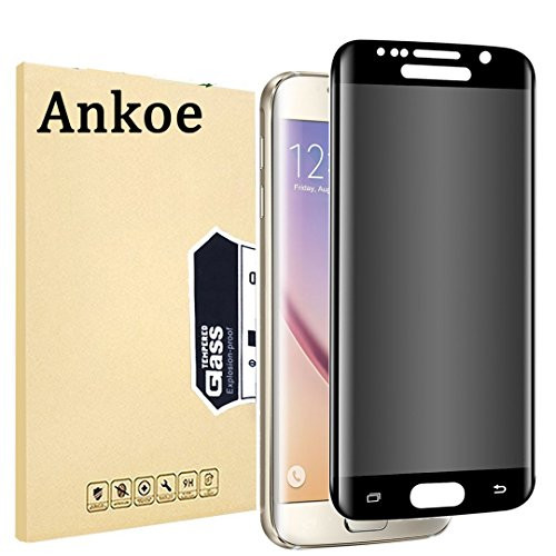 Privacy Screen Protector Samsung Galaxy S7 Edge, Ankoe Full Coverage Anti-Spy [Anti-Scratch] [Anti-Fingerprint] [Bubble Free] 3D Curved Privacy Tempered Glass for Samsung Galaxy S7 Edge (1 Pack)