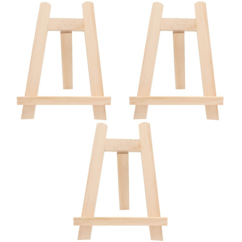 NUOBESTY 3 Pcs Plate Display Stand Brochure Holder Rack Desk Easel Stand Kids Easels Tabletop Easel Stand Painting Triangle Easeleasel Photo Frame Wood Easel Stands Office Flat Wooden Notes