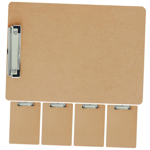 EXCEART 5pcs Folders Writing Board Document Storage Clips Writing Support Boards Clipboard for Classroom Clip Board Folder Clipboard Multi-Function Board Wood Office Portable File Folder