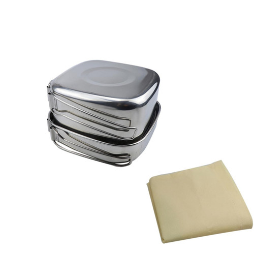 BESPORTBLE 1 Set 6pcs Outdoor Cooking Pots Camping Cooking Stainless Steel Cookware Campfire Cookware Kit Stainless Steel Camping Cookware Hiking Cookware Camping Equipment Travel Field