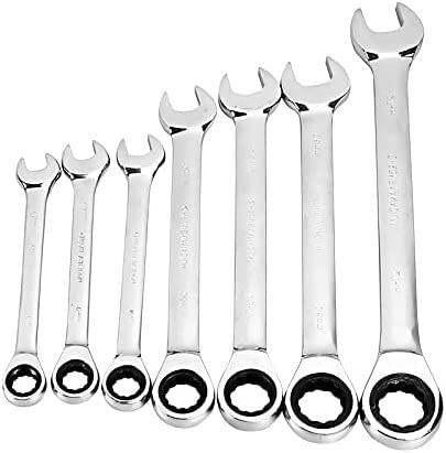 ZzzaNa Double Open Ended Spanner Wrench Nut Wrench,Chrome Vanadium Steel Ring Ratchet Wrench Reversible Ends Metric 6mm - 32mm Dual Ratchet Combination Spanner 1p or Set Wrenches (Size : 16mm)