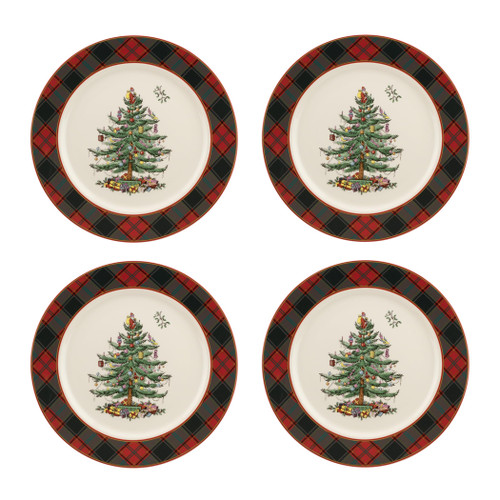 Spode Christmas Tree Tartan Salad Plates Set of 4, 7.75-Inch, Round, Made of Ceramic, Use to Serve Salad, Dinner, or Dessert, Holiday Dishes, Dishwasher and Microwave Safe Spode Christmas Tree Tartan Salad Plates Set of 4, 7.75-Inch, Round, Made of Ceramic, Use to Serve Salad, Dinner, or Dessert, Holiday Dishes, Dishwasher and Microwave Safe