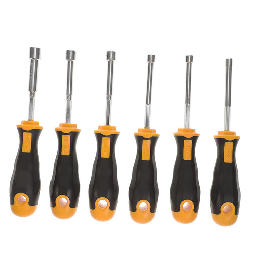 Homoyoyo 6pcs Set Outer Hexagon Screwdriver Nut Driver Screwdriver Nut Driver Bit Hes Nut Key Automotive Nut Splitter Tool Nut Driver Hex Professional Nut Drivers Setter Steel Chassis