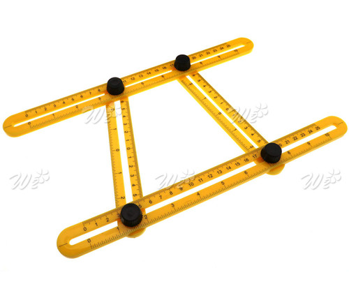 Four-Sided Folding Template Tool Multi-Angle Ruler Plastic Measuring Tool Yellow