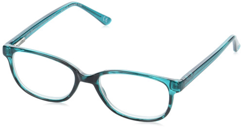 Sofia Vergara x Foster Grant Women's Alicia Reading Glasses Rectangular, Crystal Teal, 50 mm + 3.5