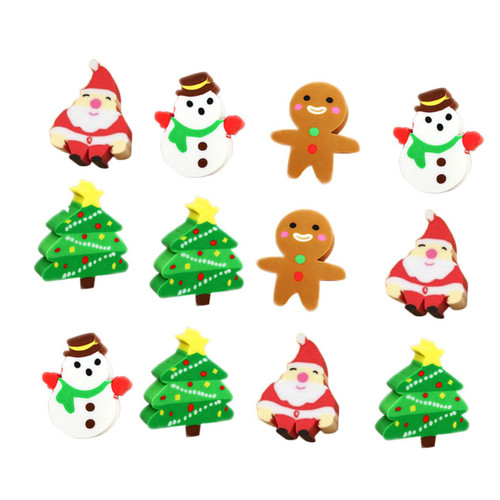 TOYANDONA 120 Pcs Christmas Eraser Holiday Erasers Christmas Favors for Kids Pencil Eraser Erasers for Kids Bulk Mini Erasers Christmas Goodie Bags Filler Cute Erasers Prize Bagged Child