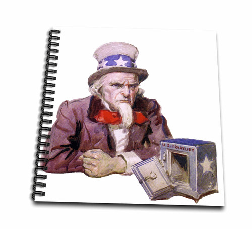 3dRose Taiche - Vector Art - Uncle Sam - Uncle Sam with Empty Treasury - Drawing Books (db_353012_1)