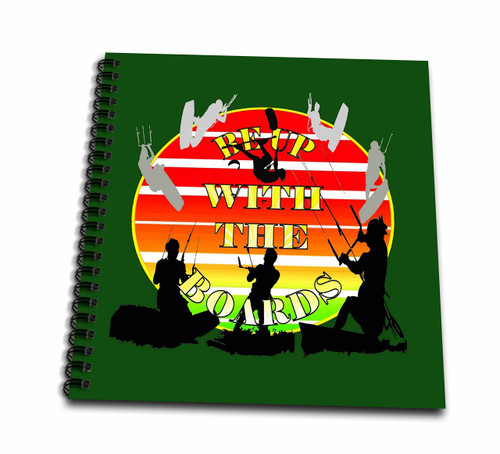 3dRose Be Up with The Boards Kitesurf Vector Art Yellow Text - Drawing Books (db_355299_1)