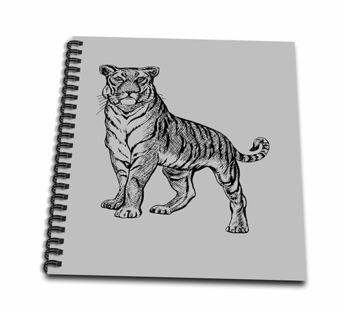3dRose Taiche - Line Drawing - Tiger - Tiger Line Art Drawing - Drawing Books (db_356768_1)