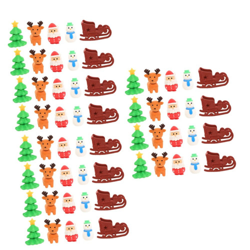 LALAFINA 60 Pcs Christmas Eraser School Eraser Stationery Eraser Christmas Party Favor Christmas Crafts Erasers Santa Claus Eraser Erasers for School Kids Erasers Gift Student Bulk