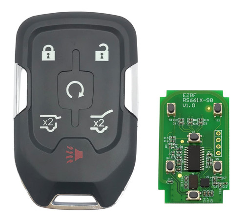 6 Buttons Keyless Remote Car Key Fob Fit for GMC Yukon/Yukon XL,Chevy Tahoe Suburban 2015 2016 2017 2018 2019 2020 HYQ1AA (1)