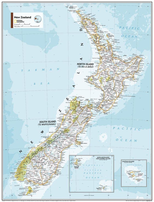 National Geographic Maps: New Zealand Wall Map - Compact - 21.5 x 16.25 inches - Front Lamination National Geographic Maps: New Zealand Wall Map - Compact - 21.5 x 16.25 inches - Front Lamination