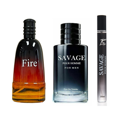 INSPIRE SCENTS Savage Pour Home & Fire Cologne for Men +Savage Travel Spray of 35ml 3.4oz Fl Oz/100ml each, Gift, Masculine Scent (Pack of 3) - Clashoky INSPIRE SCENTS Savage Pour Home & Fire Cologne for Men +Savage Travel Spray of 35ml 3.4oz Fl Oz/100ml each, Gift, Masculine Scent (Pack of 3) - Clashoky