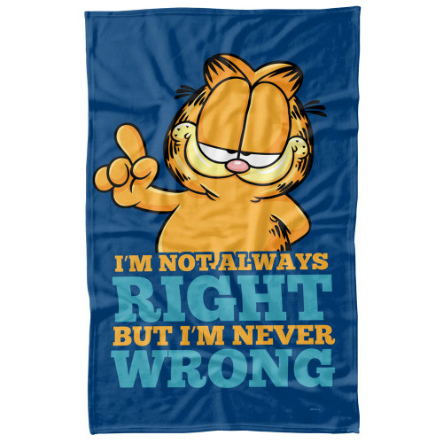 LOGOVISION Garfield Never Ever Wrong Fleece Blanket 36" x 58"