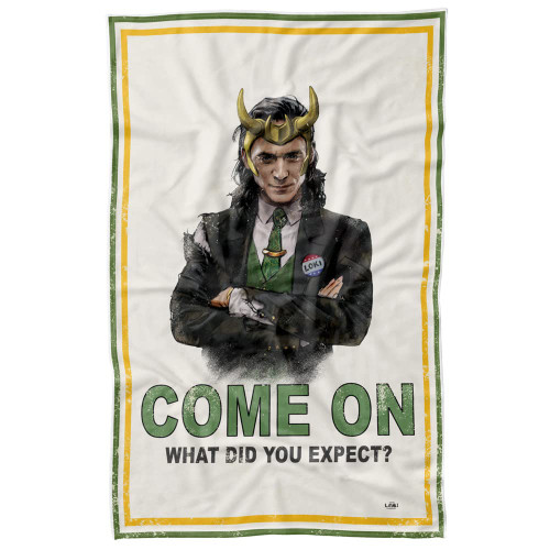 LOGOVISION Marvel Loki Blanket, 36"x58", What Did You Expect Propaganda, Fleece Blanket