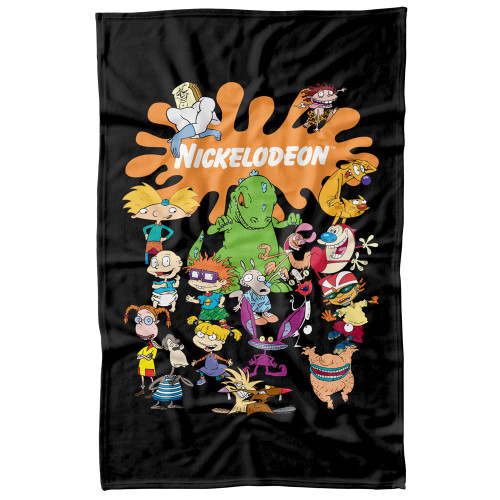 LOGOVISION Nickelodeon Brand Blanket, 36"x58" Nick Splat Group Fleece Blanket