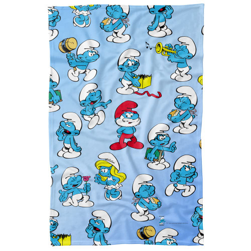 LOGOVISION The Smurfs Blanket, 36"x58" Smurfs All Over Fleece Blanket