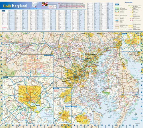 Maryland State Wall Map - 20.75" x 18.5" Laminated