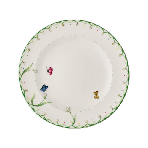 Villeroy & Boch Colorful Spring Dinner Plate, 10.5 in, Premium Porcelain, White/Colored