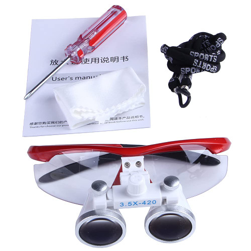 3.5X Magnification Binocular Loupe Magnifier Glass for Working Distance 420mm