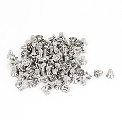 uxcell M3x5mm Phillips Flat Head Countersunk Bolts Machine Screws 100Pcs