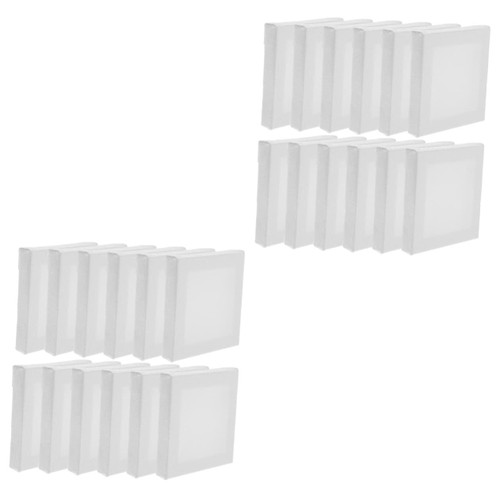 ULDIGI 24 Pcs Mini Canvas Frame Pre Stretched Canvas Small Canvas Boards Mini Canvas Panels Art Painting Canvas White Frames Blank Canvas Oil Painting Boards Cotton Drawing Board Portable