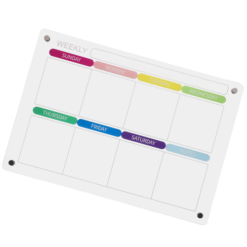 MAGICLULU Refrigerator Schedule Board Magnetic Planner for Fridge Weekly Fridge Planner Weekly Planner Board Clear Fridge Dry Erase Board Magnetic Meal Planner Acrylic Calendar Marker Pen