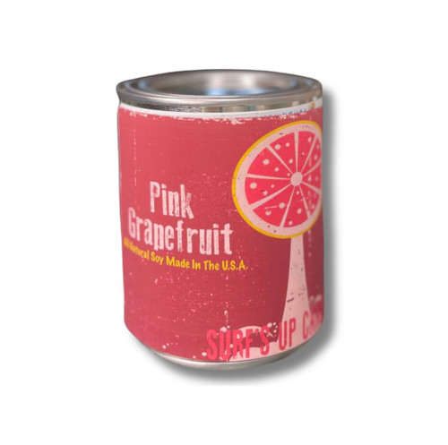 Pink Grapefruit |16oz Pint Paint Can | Single Wick Organic Soy Wax Candle | Long Lasting | 80-100 Hours of Burn Time | Handpoured in USA | Surf's Up Candle