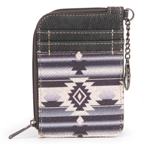 Montana West Wrangler Card Wallet for Women Boho Aztec Credit Card Holder with Zipper Pocket WG2203-W005BK