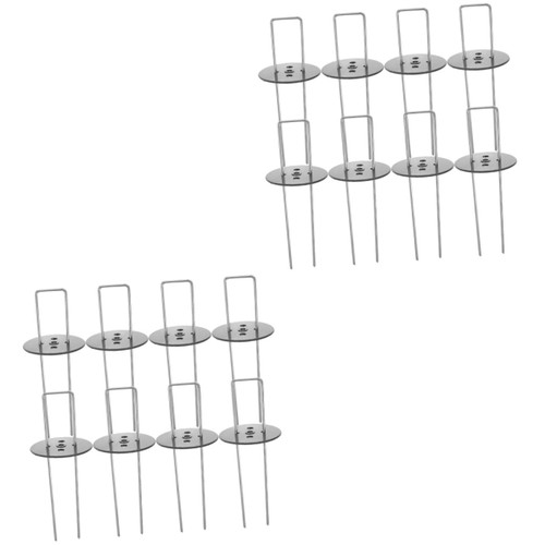 Kisangel 40 Sets u-Shaped Ground Nail u-Shaped Landscape Staples u-Shaped DIY Stakes Ground Nails Ground Stakes u-Shaped Stakes Garden Stakes Camping Canopy Nail Galvanized Plant 15c