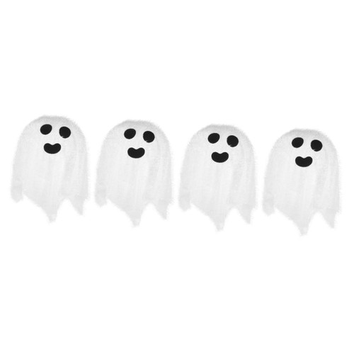 Veemoon 4pcs Halloween Paper Lantern Light Bulb Cage Guard Paper Hanging Lanterns Hanging Ghost Decorations Pendant Lamp Cover Ghost Ornaments Table Lamp Shade Origami White Floor