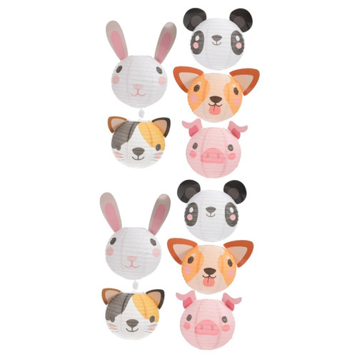 Abaodam 10 pcs Animal Lantern Baby Shower Lantern Woodland Animal Paper Lantern Forest Photo Prop Japanese Paper Lanterns Animals Themed Party Decorations Cartoon Hanging Paper Child Iron