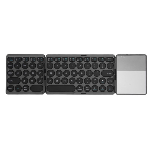 ASHATA Folding Bluetooth Keyboard with Touchpad, Portable Foldable Bluetooth Keyboard Ultra Slim Mini Wireless Keyboard for iOS Android Windows PC Tablet Smartphone (Black)