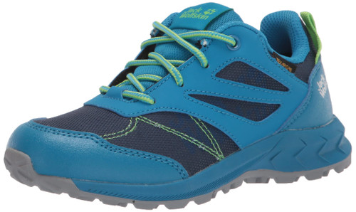 Jack Wolfskin Woodland Texapore Low K Hiking Boot, Blue/Green, 11 US Unisex Big Kid