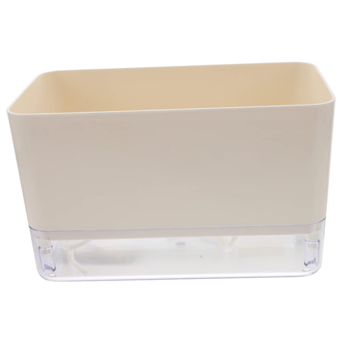 OFFSCH Self-Priming Flower Pot Plastic Wick Flower Pot Self Watering Flower Pot Self Watering Orchid Pot Square Flower Pot Automatic- Watering Planter Pp Hydroponics White The Lazy