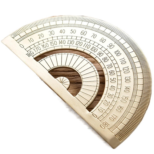 MIKFOL Ruler Brass Straight Ruler for Students Creative Metal Triangle Ruler Protractor Stationery Measuring Tool School Supplies