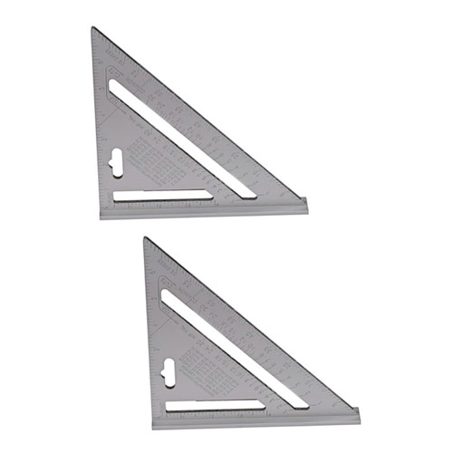 NUOBESTY 2pcs Triangular Ruler Angle Aluminum Square Layout Square Tool Protractor The Frame for rafters Carpentry Squares Rafter Square framing Square Tool Aluminum Alloy Hand Tools Guitar