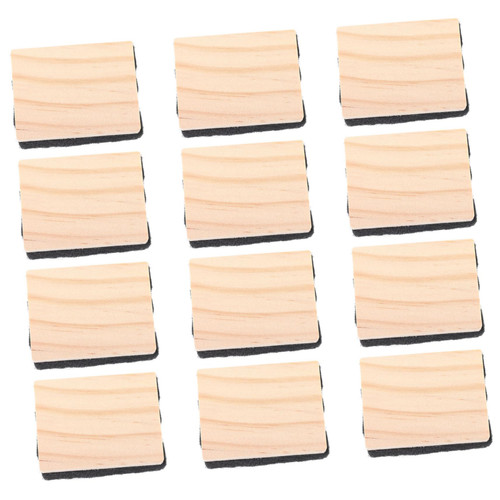VILLCASE 24 Pcs Mini Blackboard Eraser Chalkboard Eraser Wood Blackboard Cleaner Dry Erasers for Whiteboard Eraser Dry Erase Wipe Chalk Eraser Kid Erasers Small Chalk Board Office Wooden