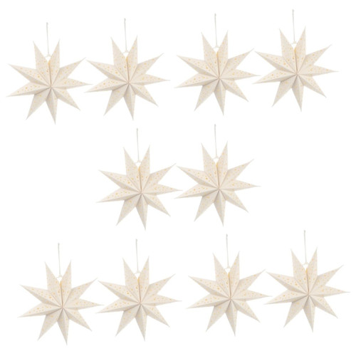 UKCOCO 10 pcs Star Shape Paper Lantern Star Light Star Tree Topper Lantern Paper Paper Star Lantern Decoration Hanging Hanging Paper Lantern lampshades Hanging Star Lantern Decorations