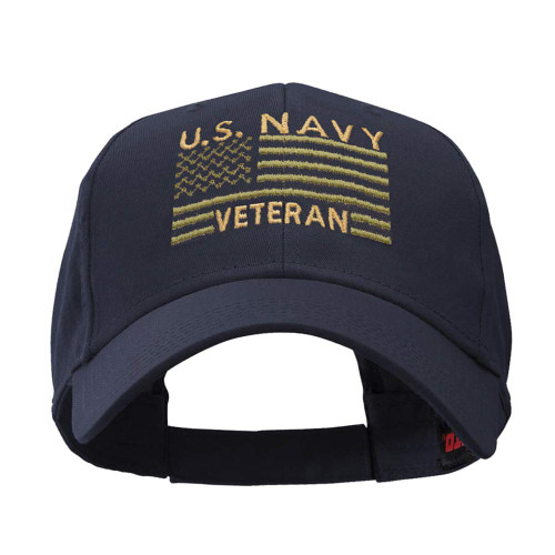 e4Hats.com US Navy Veteran Embroidered Low Profile Cotton Twill Cap - Navy OSFM