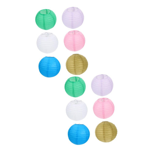 UKCOCO 12 Pcs Round Paper Lantern Paper Lanterns Round Lanterns Chinese Decor Round Lamp Shade Lanterns Lamps Chinese Lantern Party Lantern Decor Hanging Paper Lantern Wedding Decorate