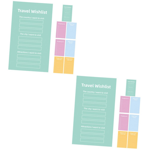 NUOBESTY 2pcs 8 Note Paper Planner Shop Planning Notepad to Buy List Notepad Cleaning Checklist for Adults Daily to Do List Reminder The Office Stickers Page Tabs Groceries Portable Student
