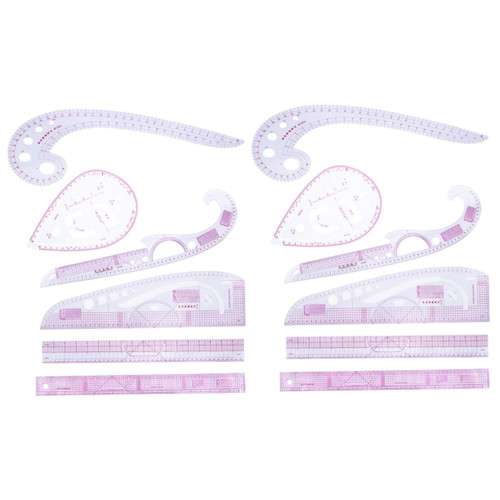 COHEALI 2 Sets Transparent Ruler French Curve Precision Ruler Tailor Rulers Tailor Sewing Rulers Clothing Ruler Drawing Tools Curve Ruler Sewing Machine
