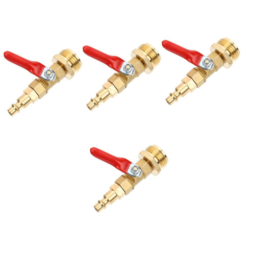 Happyyami 4pcs Blow Adapter Quick Disconnect Water Hose Fittings Rv Winterize Blowout Adapter Water Hose Quick Connect Fittings Camper Antifreeze for Winterizing Air Hose Brass Blow Air