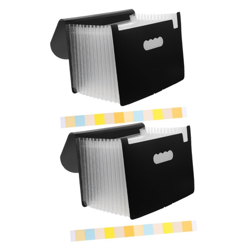 STOBOK 2pcs Organ Clip Classified Folder Expandable Filing Organizer Pockets Accordian File Organizer Accordion File Folder Coupon Organizer White Material Student Folder Rack Plastic