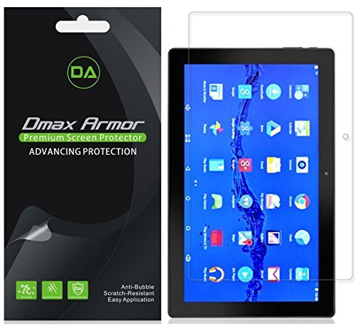 Dmax Armor [3-Pack] for DigiLand 11.6" Quad Core Tablet (DL1168A) Screen Protector, Anti-Bubble High Definition Clear Shield- Lifetime Replacement