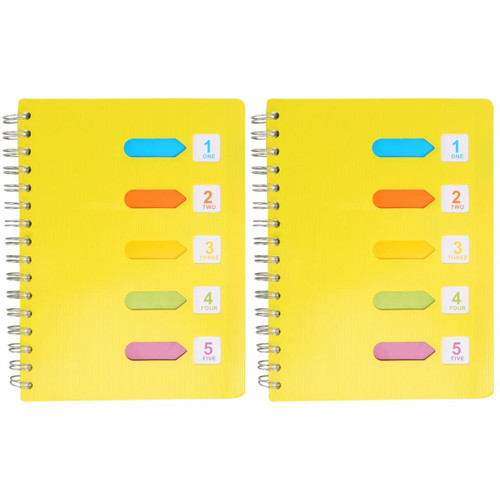 STOBOK 2pcs A5 Spiral Journal Note Books Cute Spiral Notebooks Subject Notebook Subject Spiral Notebook Spiral Graph Paper Notebook Label Notebook Hardcover Sketchbook Manual Girl Student