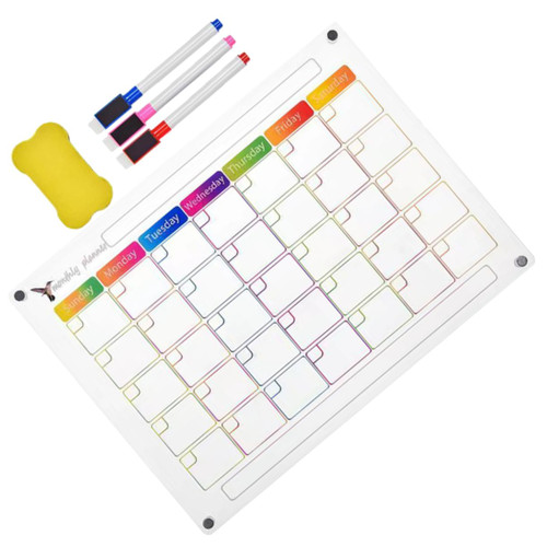 Anneome 1 Set Refrigerator Calendar for Fridge Dry Erase Calendar for Wall Fridge Magnet Calendar Fridge Calendar Fridge Dry Erase Calendar Dry Erase Board Magnetic Acrylic Pen