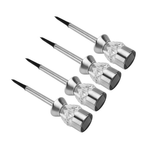 SEWOART 4Pcs Garden Light Solar Lawn Lamp Walkway lamp Outdoor Solar Light Patio Lighting Outdoor Lamp Outdoor Solar Lantern Ground Insert Lamps LED Walkway Lights Plastic White