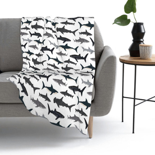 Sharks Nautical Boys Fleece Throw Blanket Super Soft Flannel Cozy Washable Lightweight Fuzzy Blanket for Couch Sofa Bed Office Travel Camping Warm Plush Blankets for All Season (50"x40") Sharks Nautical Boys Fleece Throw Blanket Super Soft Flannel Cozy Washable Lightweight Fuzzy Blanket for Couch Sofa Bed Office Travel Camping Warm Plush Blankets for All Season (50"x40")